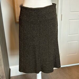 Antonio Melani | BrownTwill Wool Blend Skater Skirt | 12